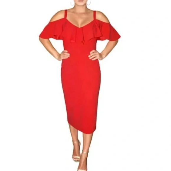 RACHEL Rachel Roy Red Asymmetrical Dress Cocktail Dress - Picture 9 of 9